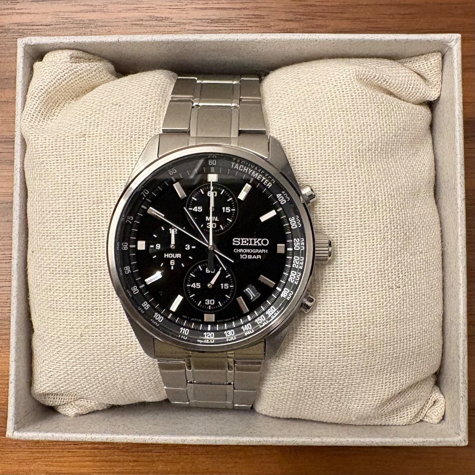 Seiko Chronograph Quartz Black Dial Men’s Watch SSB379