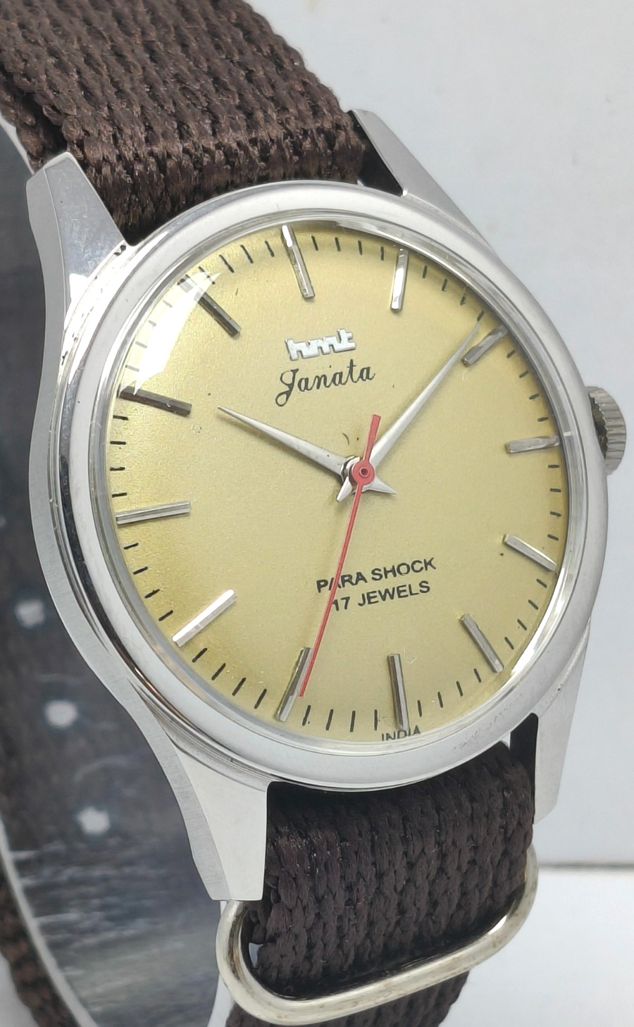 HMT Janata 17 Jewels Hand-Winding Wrist Watch For Men’s In Working Condition