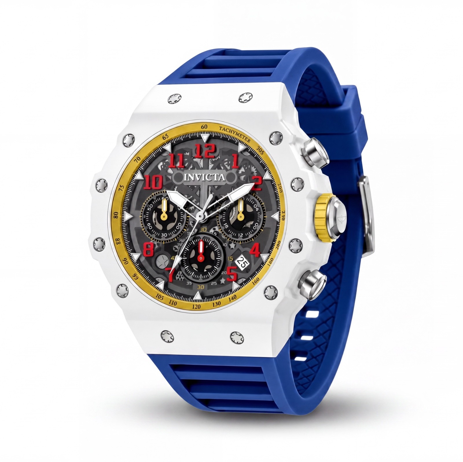 Invicta Racing Vaulthan 69666 Men’s 44mm Blue Silicone Skeleton Dial Watch New