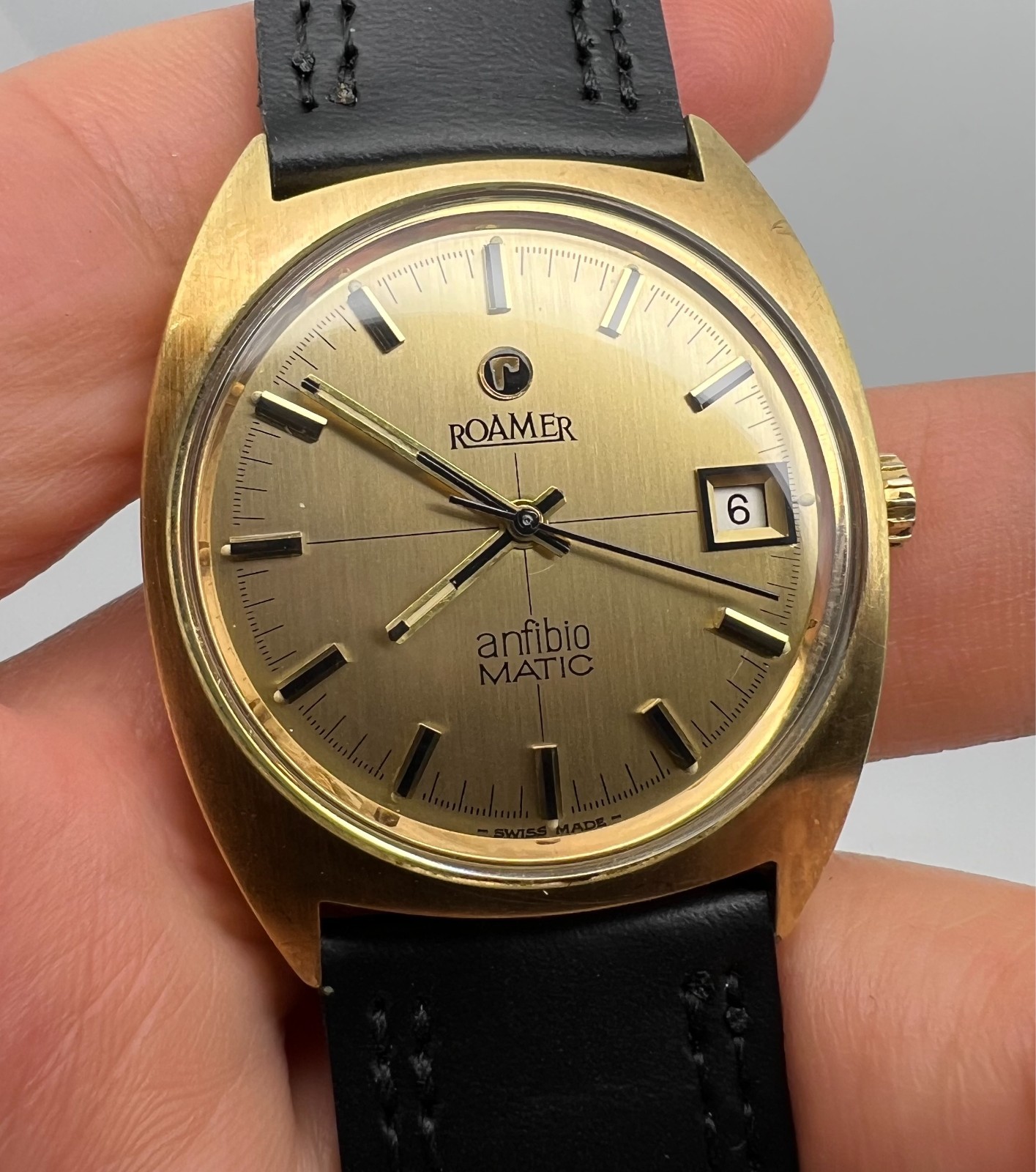 VINTAGE ROAMER ANFIBIO MATIC AUTOMATIC GOLD PLATED MENS WATCH