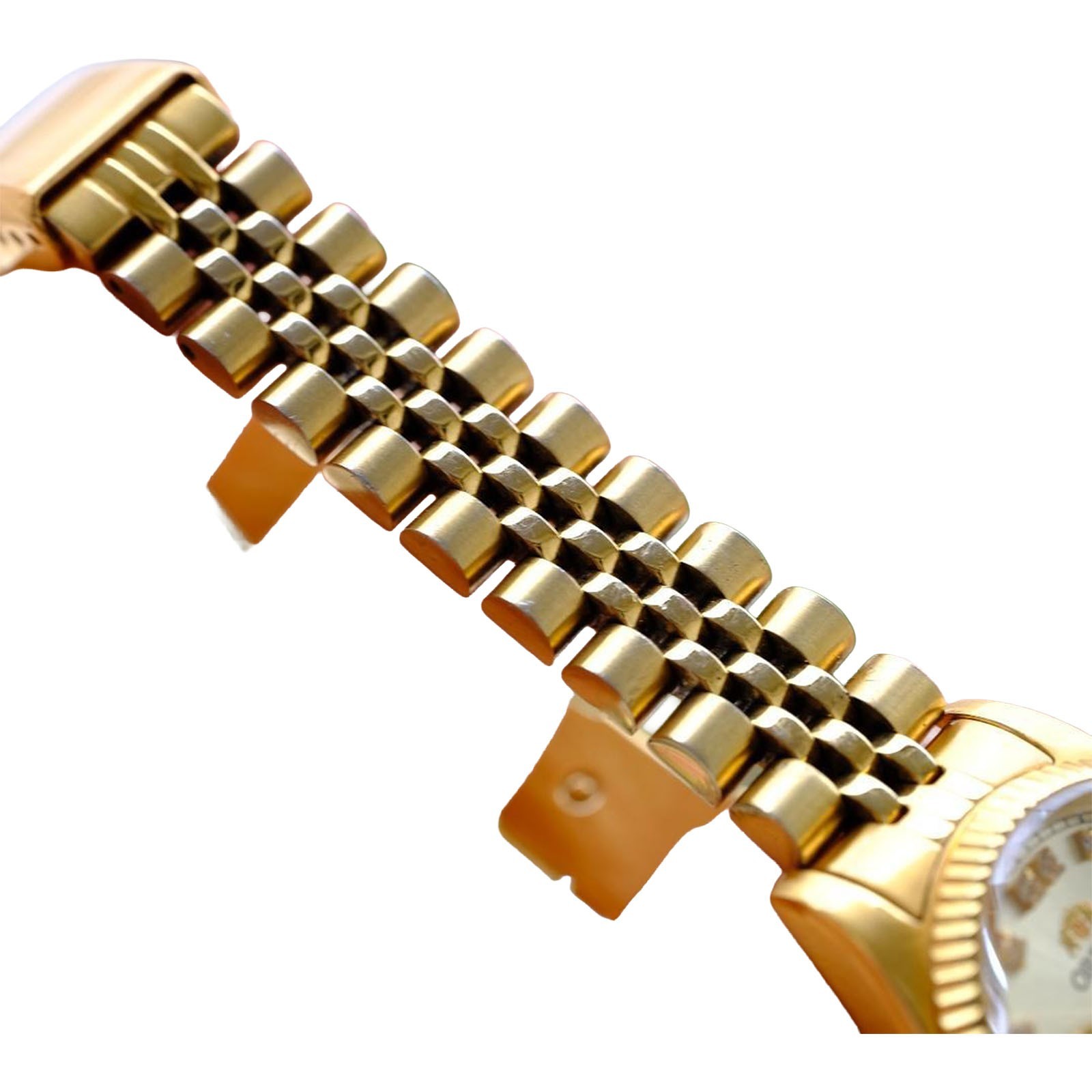 ORIENT President Automatic Ladies Gold Tone Sapphire Watch NR16 Day Date Auth JP