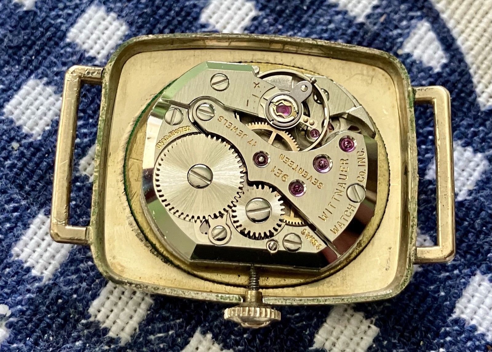 Vintage 70’s Wittnauer Museum Watch Minimalist Unisex Diamond Dial 10K RGP Runs!