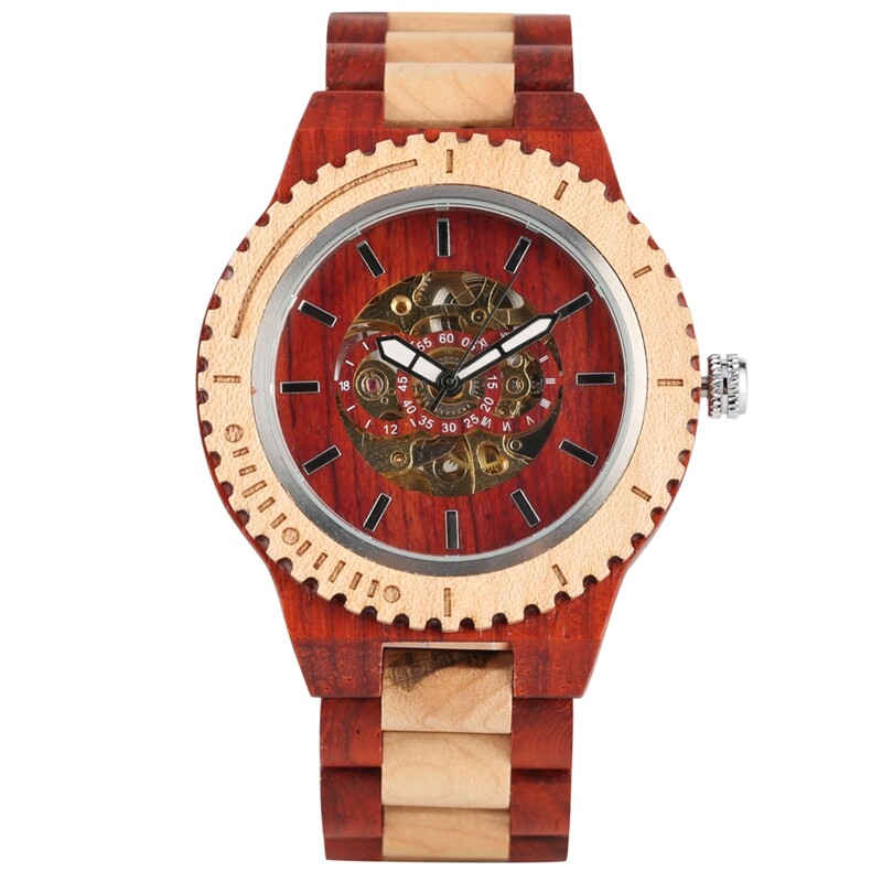 Modern Men’s Watch Casual Self-wind Mechanical Wrist Watches Adjustable Strap