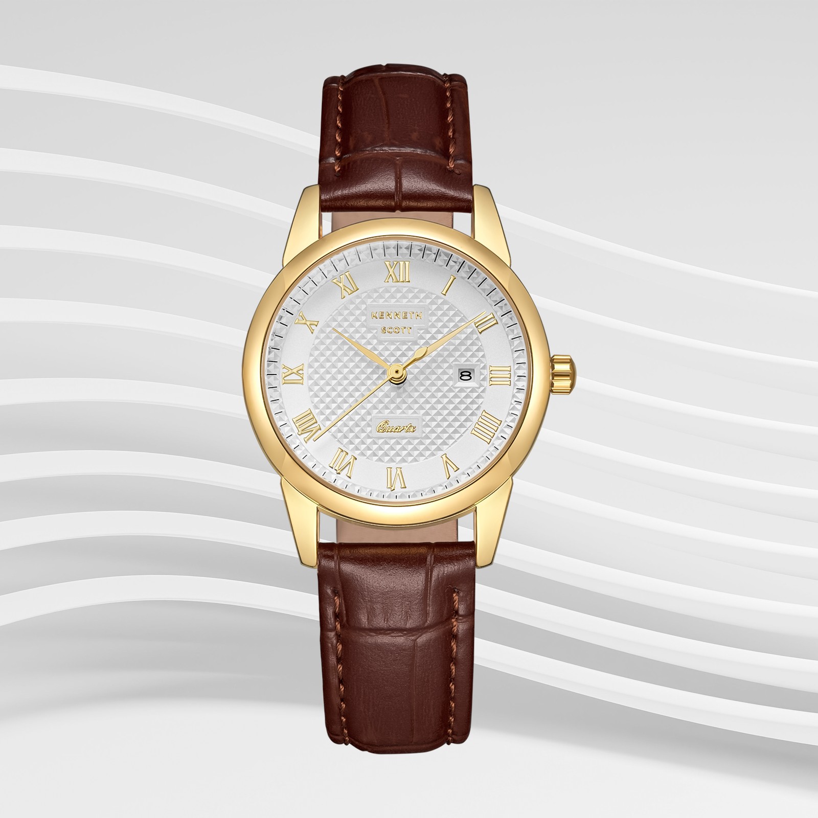 Kenneth Scott Women’s Analog Watch | Beige Dial, 32mm, 30 m (3 ATM)