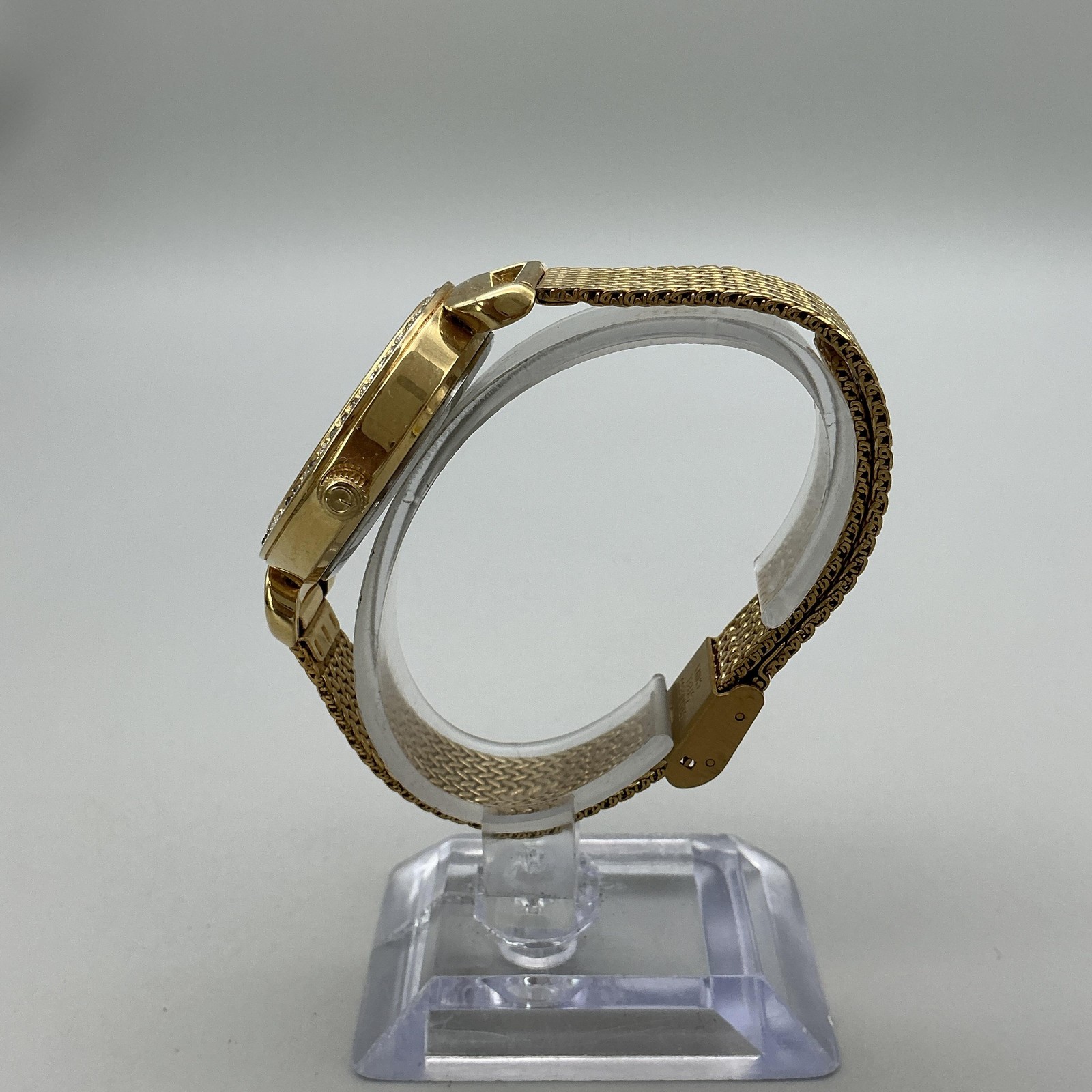 Elgin Womens Watch 35mm Champagne Dial Gold Crystals Mesh Band New Battery