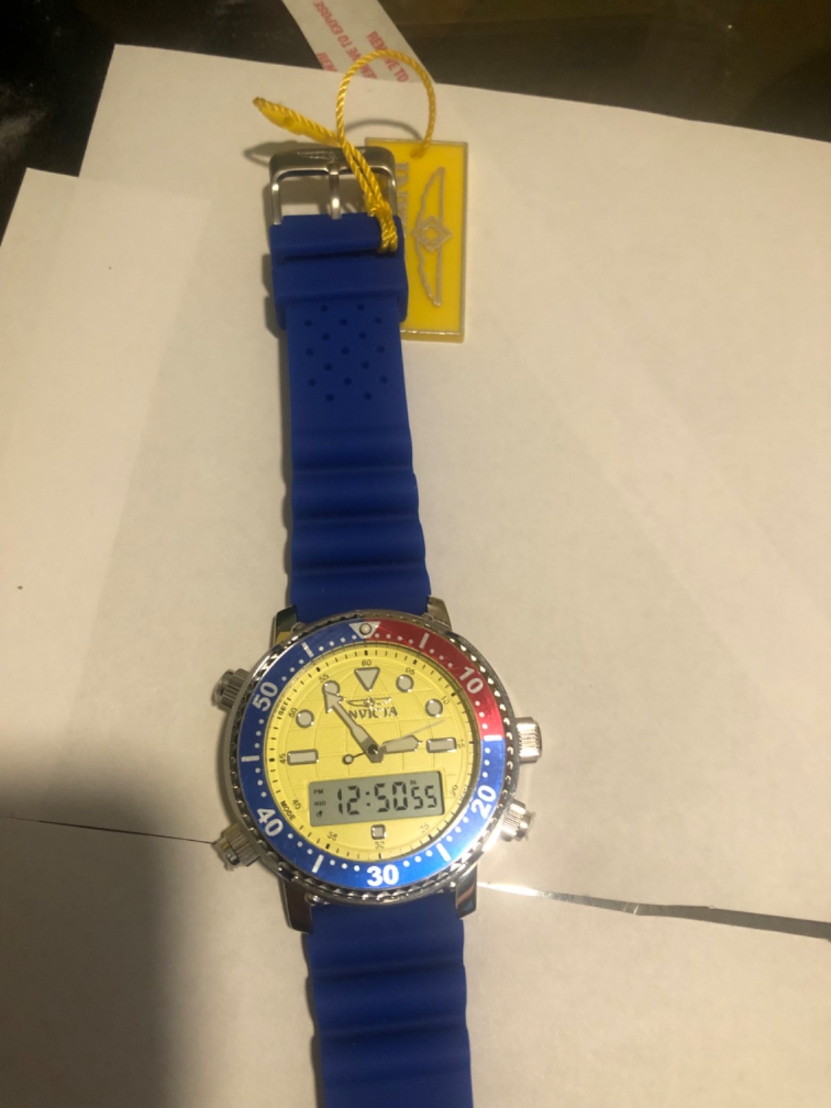 Invicta Pro Diver DigiQuartz Men’s Watch – 46.5mm, Blue