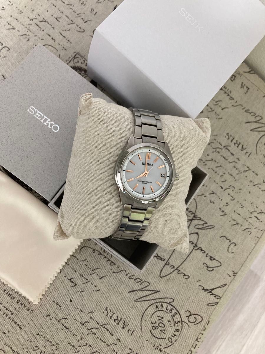 Seiko Brightz SAGZ085 Solar Radio Controlled Blue Dial Titanium Watch Japan