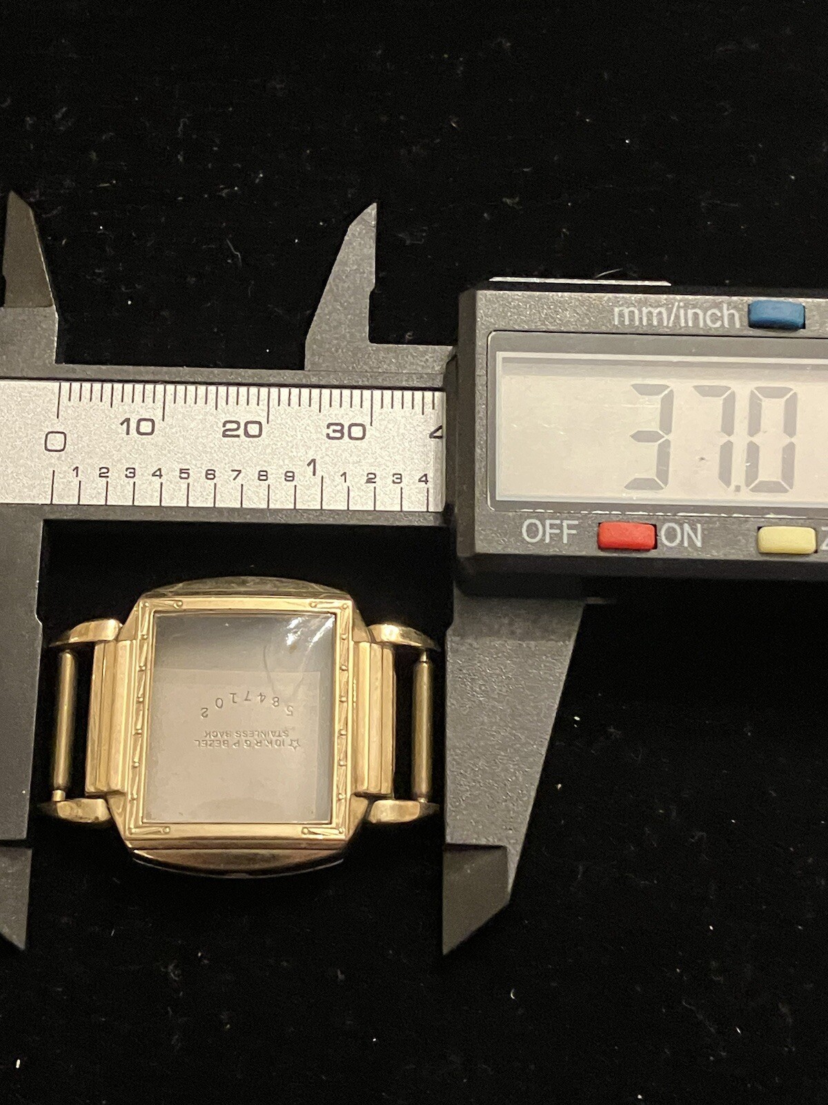 VINTAGE STAR WATCH CO. SQUARE CASE, LUGS, CRYSTAL & BACKING NOS-37MM, 10K RGP