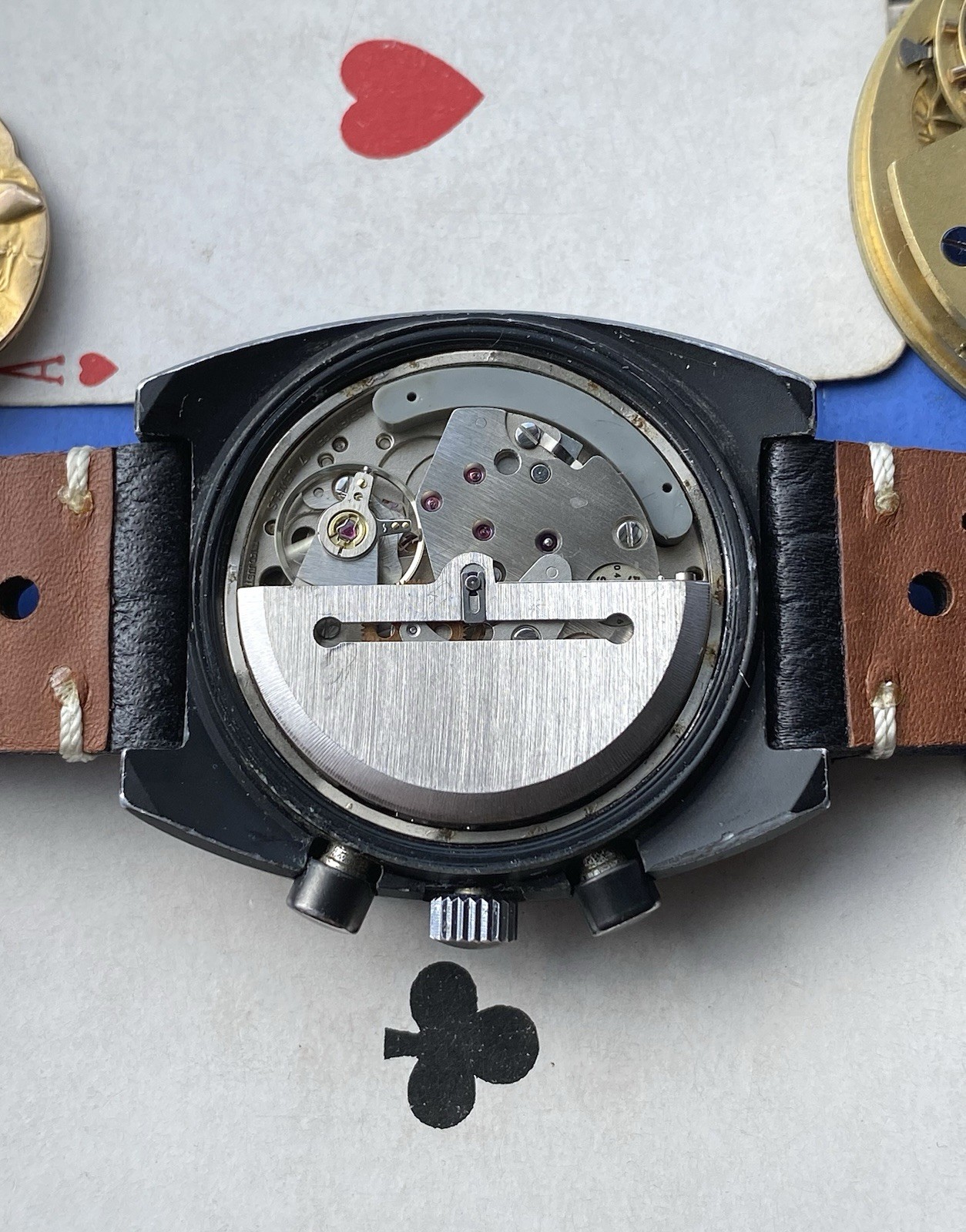 1974 Lemania Chronograph 5012 Philip Morris McLaren F1 team watch Aluminium PVD