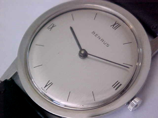 Classic Round Benrus Man’s Wrist Watch In Fine New Old Stock Condition