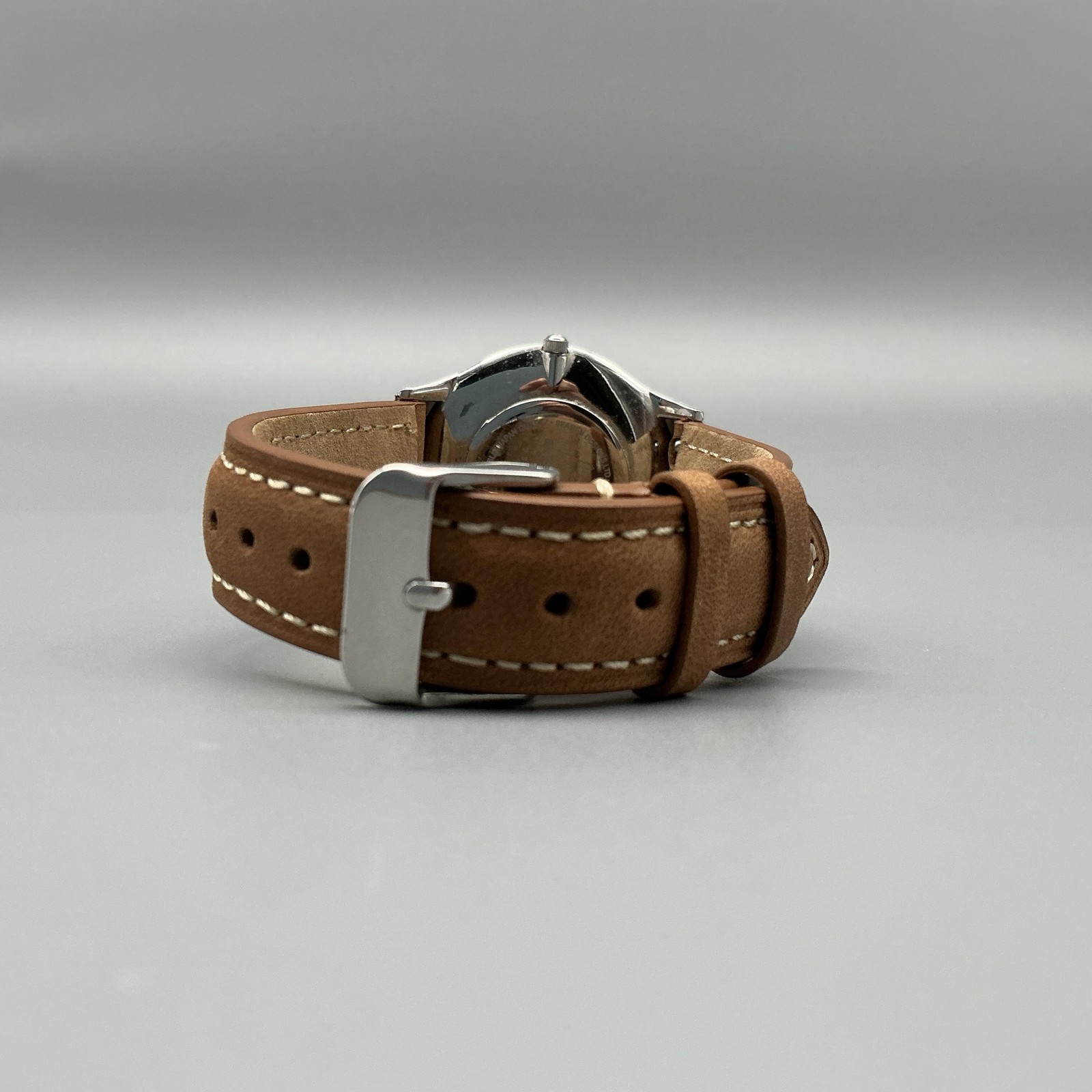 Skagen 233LSSNC Mens Watch 34mm Blue Silver Dial Brown Leather New Battery