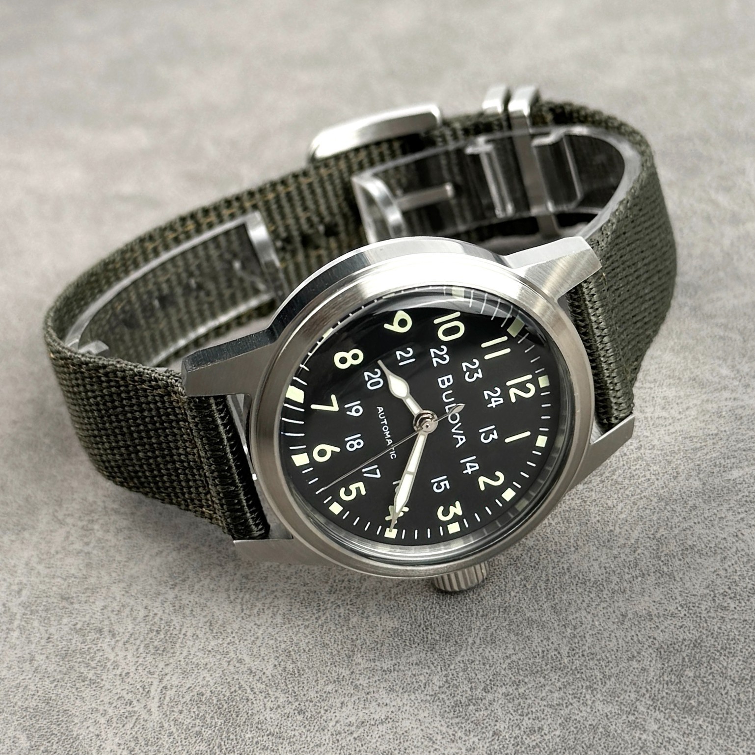 New Bulova Hack VWI Special Edition Automatic 38mm Black Dial Men’s Watch 96A259