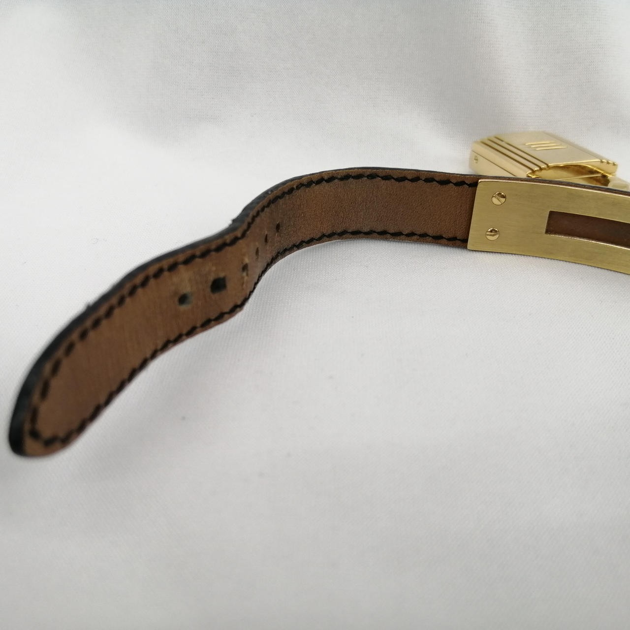 [A4N] Hermes Kelly Watch P10 Gold Plated Leather Quartz Ladies [b9x]