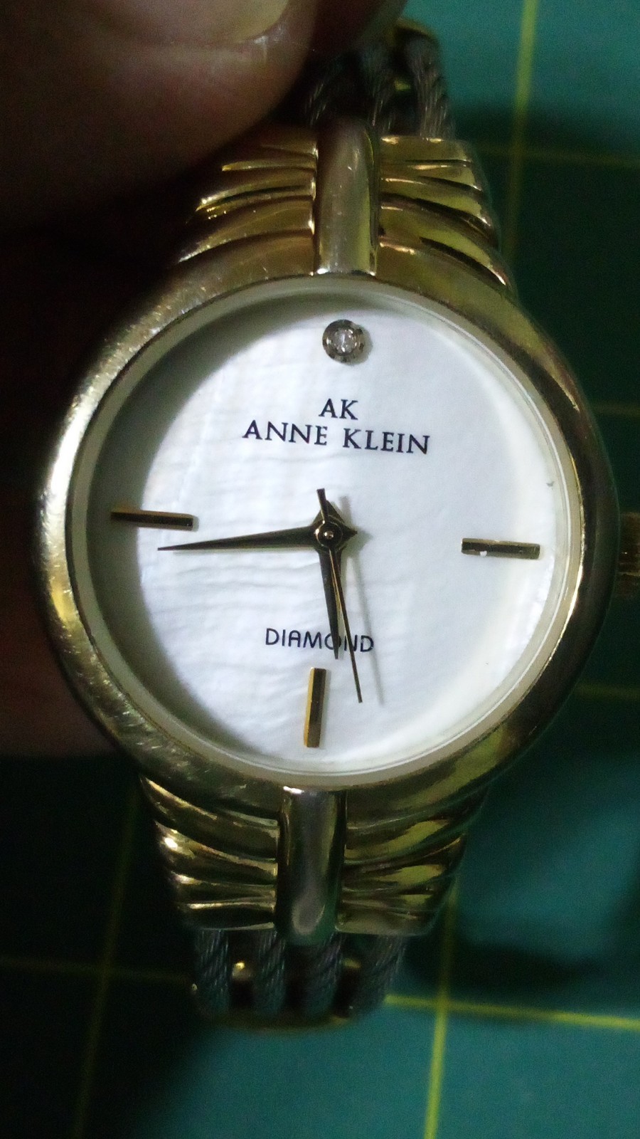 Anne Klein AK Vintage Women’s Quartz White Dial Diamond Accent Two-Tone 30mm