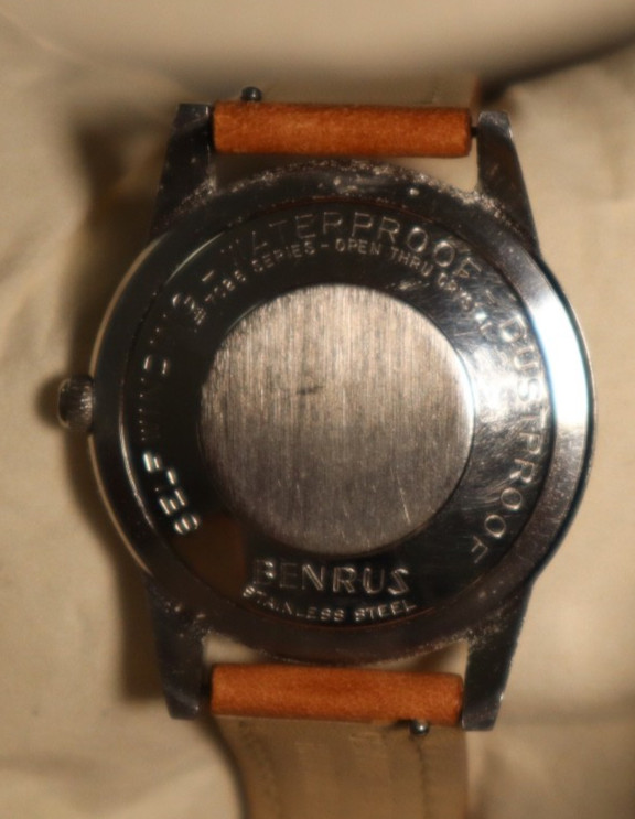 Vintage BENRUS THREE STAR Day Automatic Ref 7026 Men’s 34mm Stainles Steel Watch
