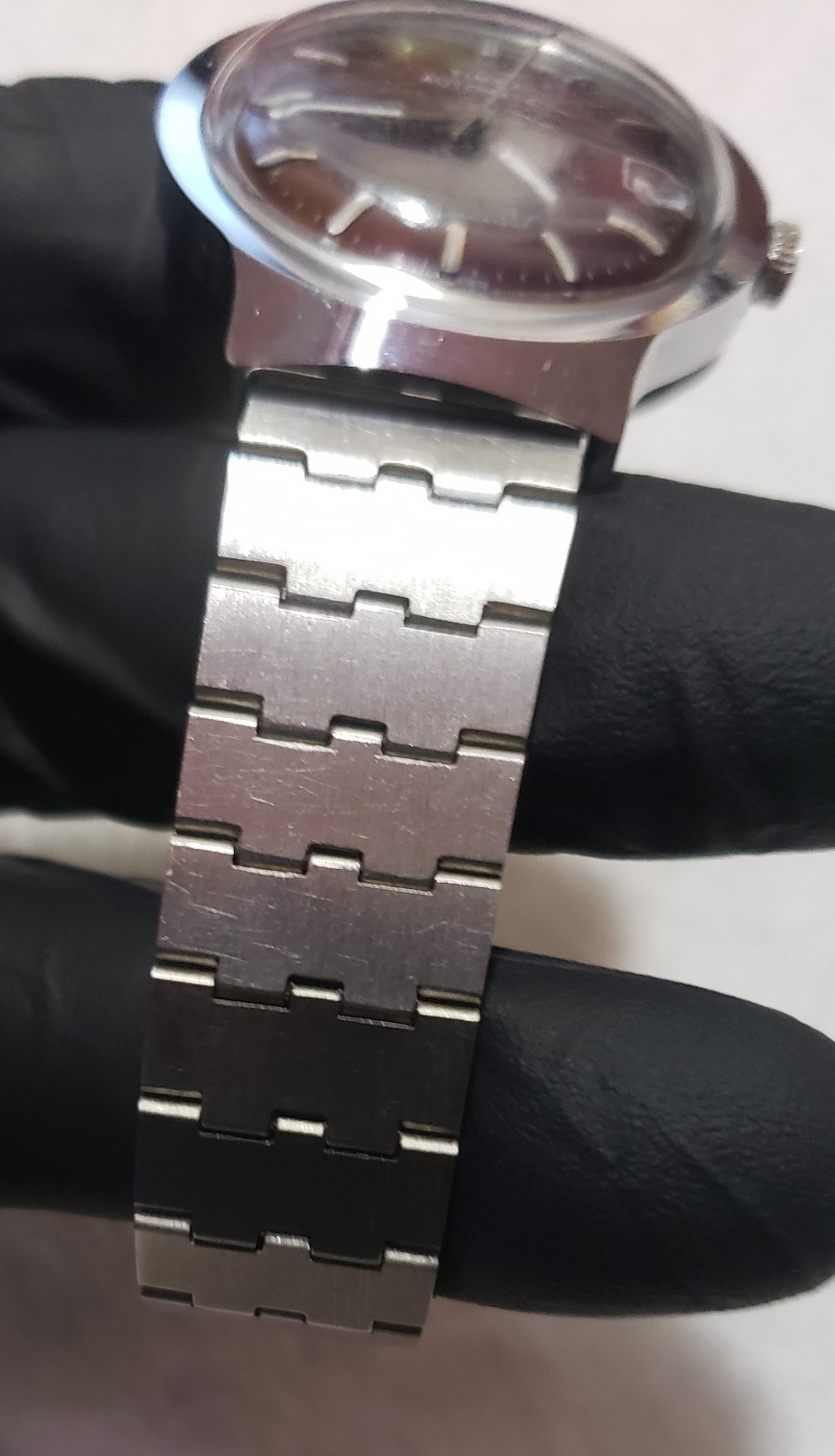 Timex Automatic 44550 series prod. 10/78 burgundy face new S/S band