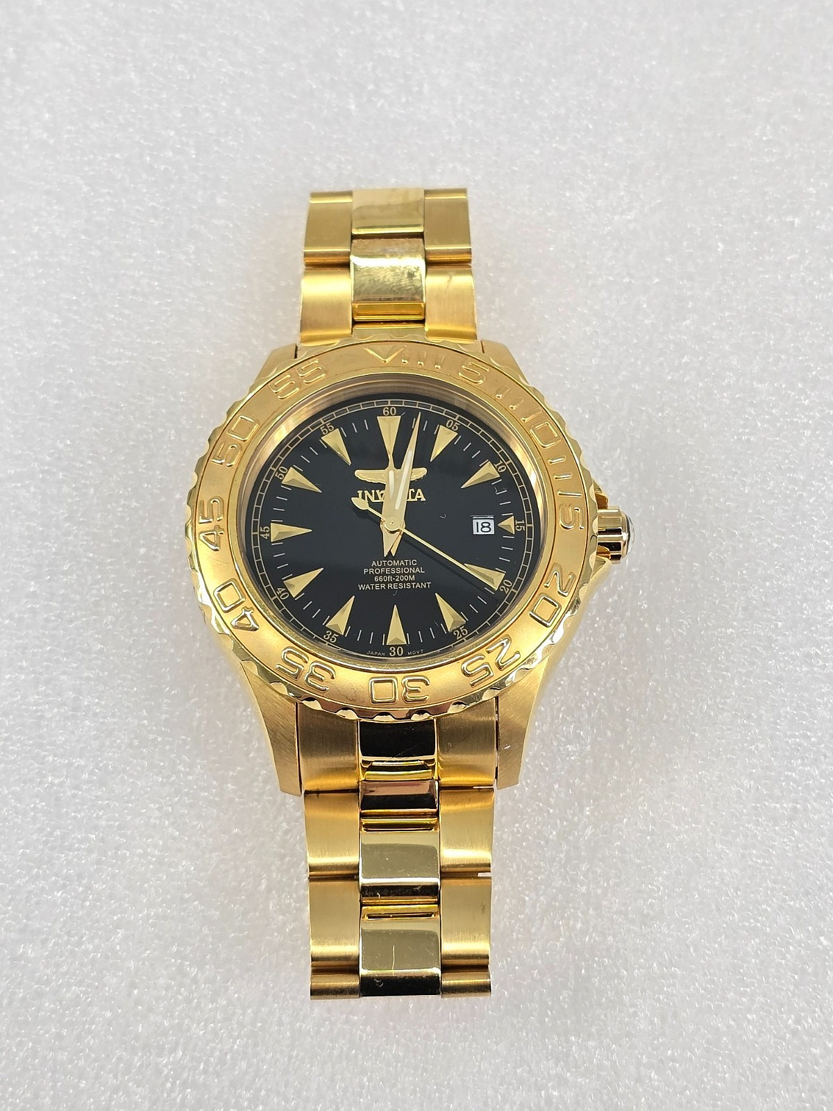Invicta Gold Tone Watch 200m Model 2304 Stainless Steel 46.5MM Case