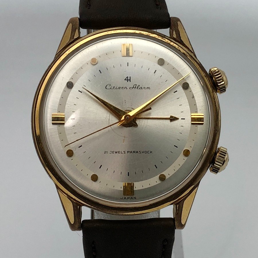 Vintage 1963 Citizen Alarm 4H Four-hand 21Jewels C.G.P. Hand-winding Japan #2613