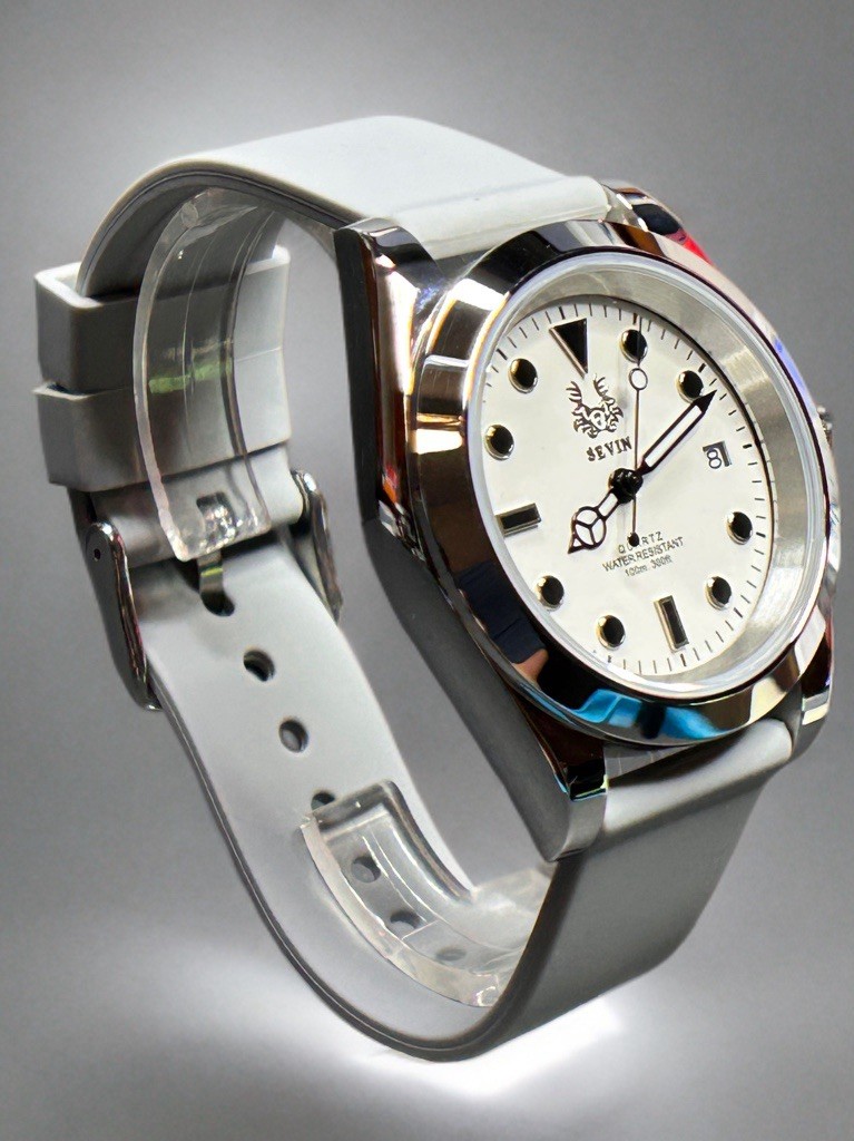 Sevin “Simplicity” Swiss Quartz Underwater Watch W/ Rubber Strap