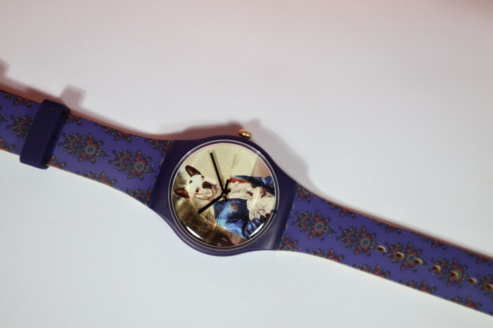 New Limited Swiss Swatch Sir Dog Unisex Adults Watch SUON120 41MM Purple