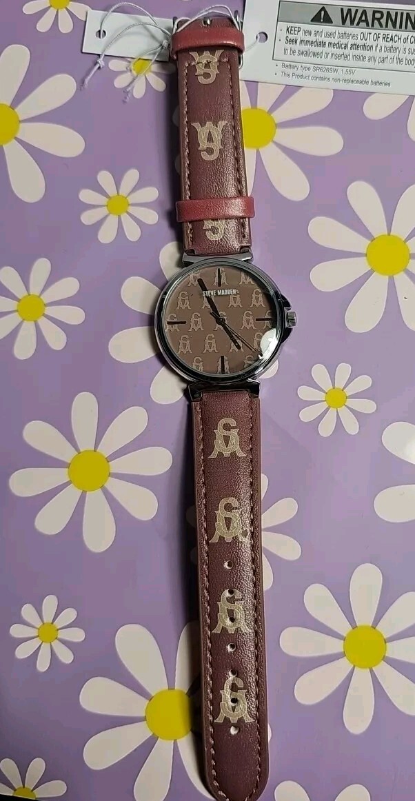 Steve Madden Women’s Dual Colored Dark Brown and Light Brown Watch NWB
