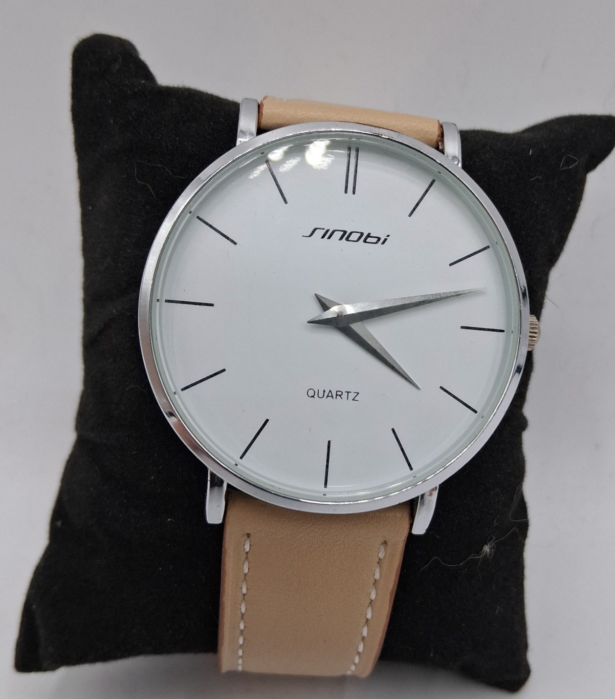 Sinobi Quartz ,Analog ,Watch Light Brown Band. (Men, or Women, or Unsex, )