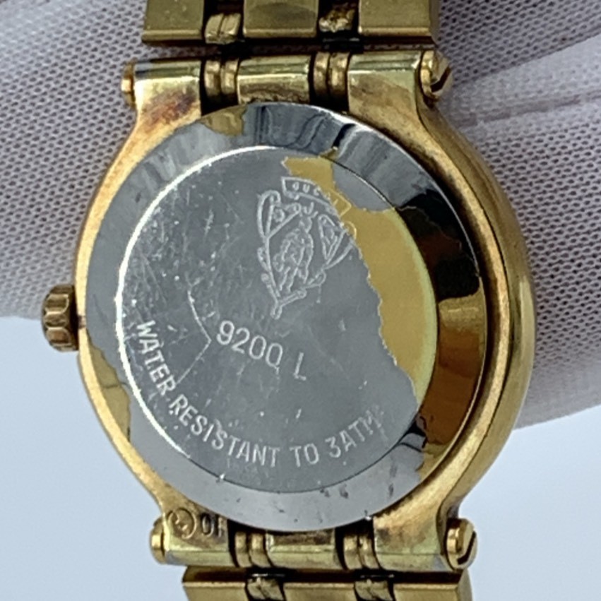 GUCCI 9200L Wristwatch Quartz Gold x Black Dial 3ATM 30M 3Hand Ladies’ Cleaned