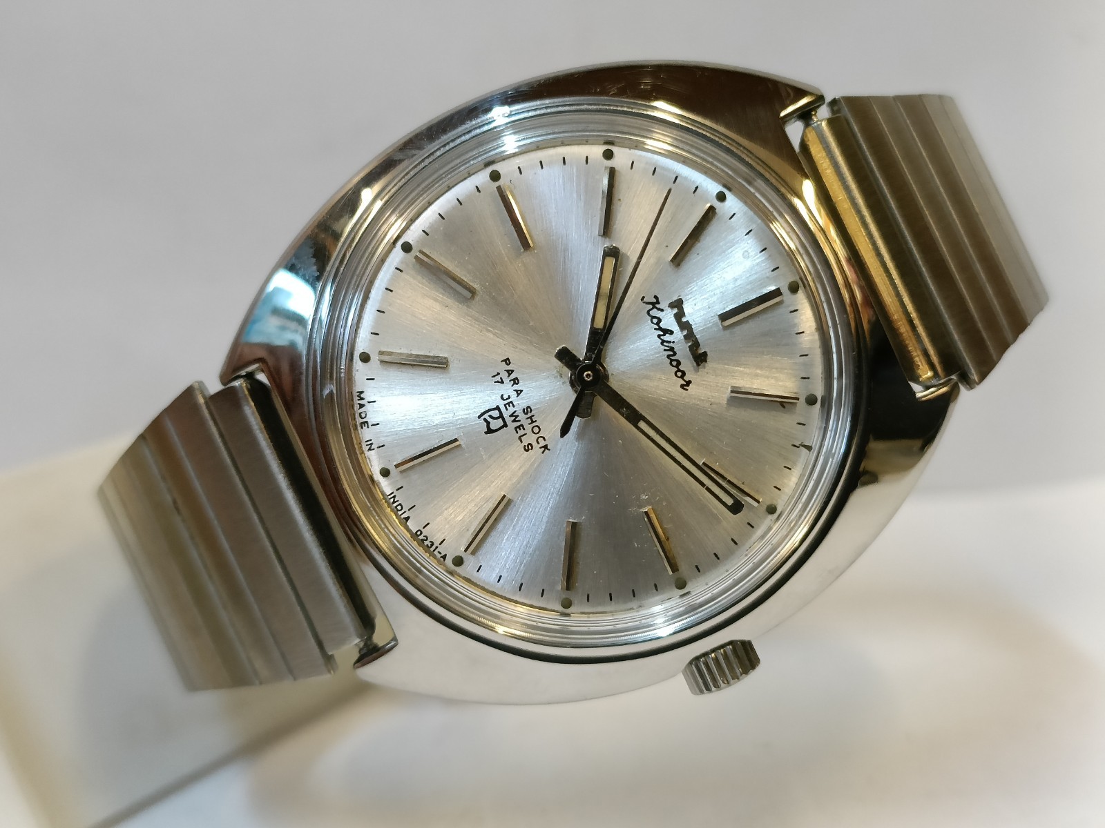 HMT KOHINOOR 17J WINDING SILVER DIAL 0231 INDIA MEN’S WORKING CONDITION