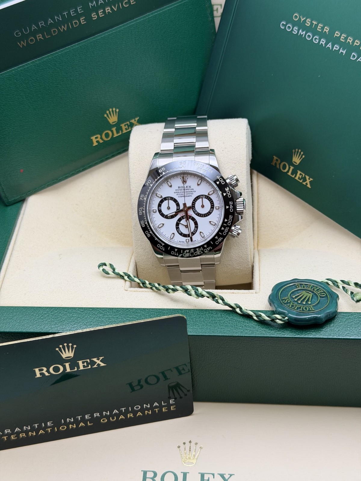 Rolex 2023 panda Cosmograph Daytona White 116500LN warranty full links full set