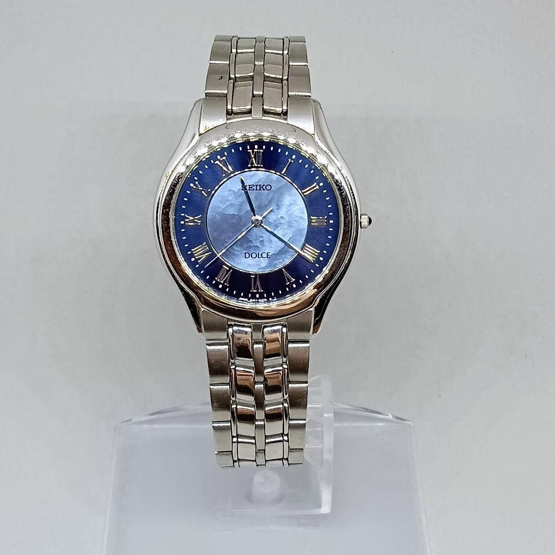 Seiko J41-6030 8J41-6030 2605-0029 Quartz Mens Wristwatch Navy Dial 26.4mm 19cm