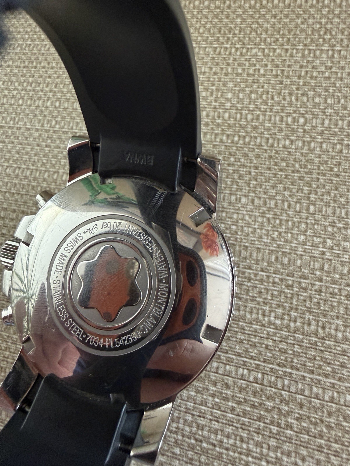 Montblanc Sport Automatic Chronograph 200m Black Dial Rubber Strap Rotating