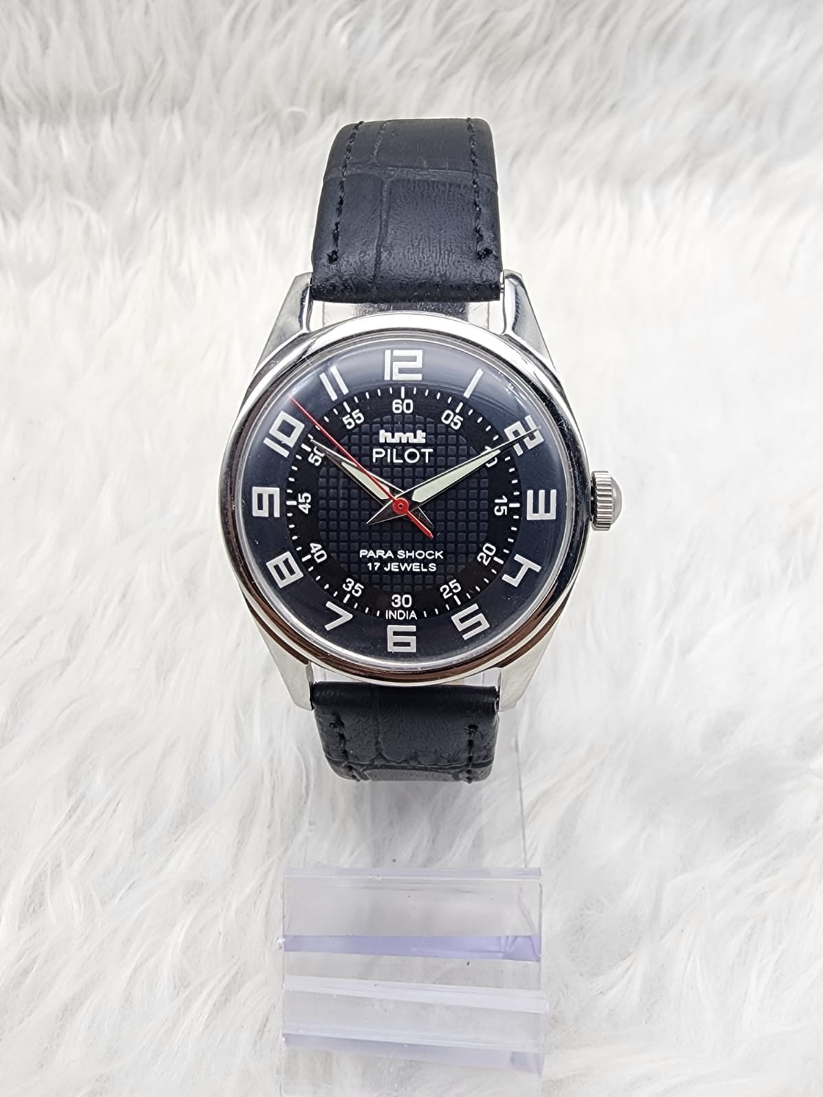 HMT Pilot Para Shock Black Dial 17 Jewels Mechanical Hand-Winding Watch