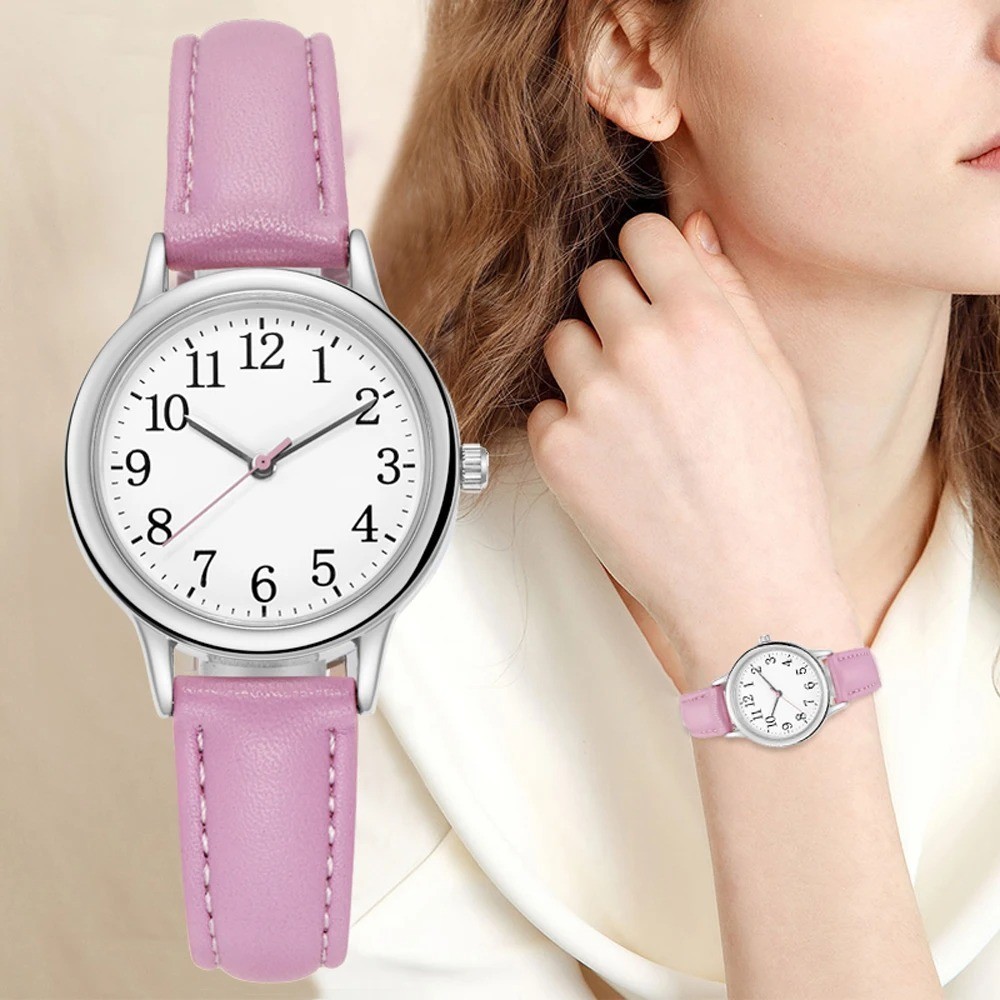 Fashion Small Dial Women’s Watch – Simple Leather Band, Analog Quartz Wristwatch