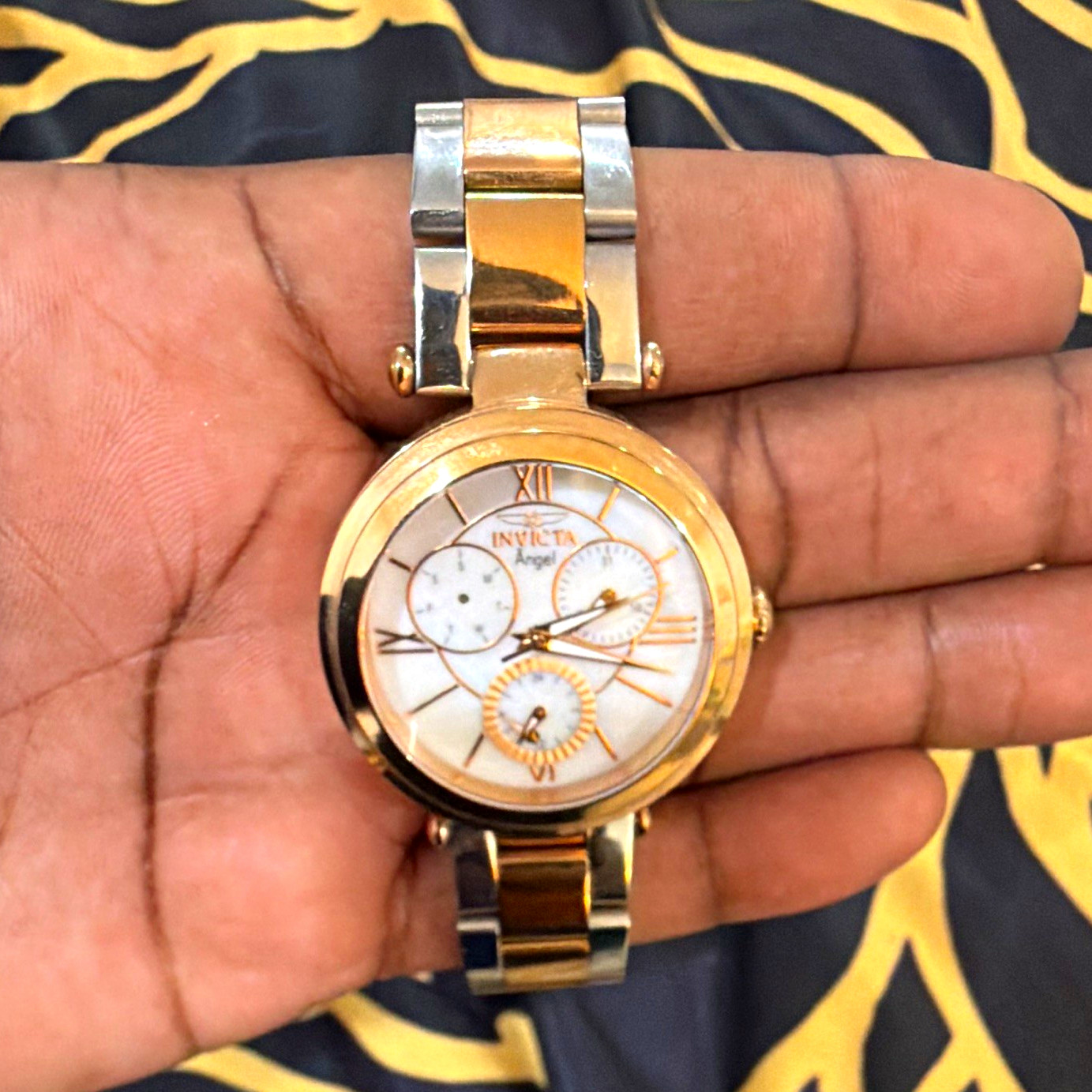 Invicta Angel Women’s Two-Tone Gold/Silver Bracelet Watch White Dial Quartz