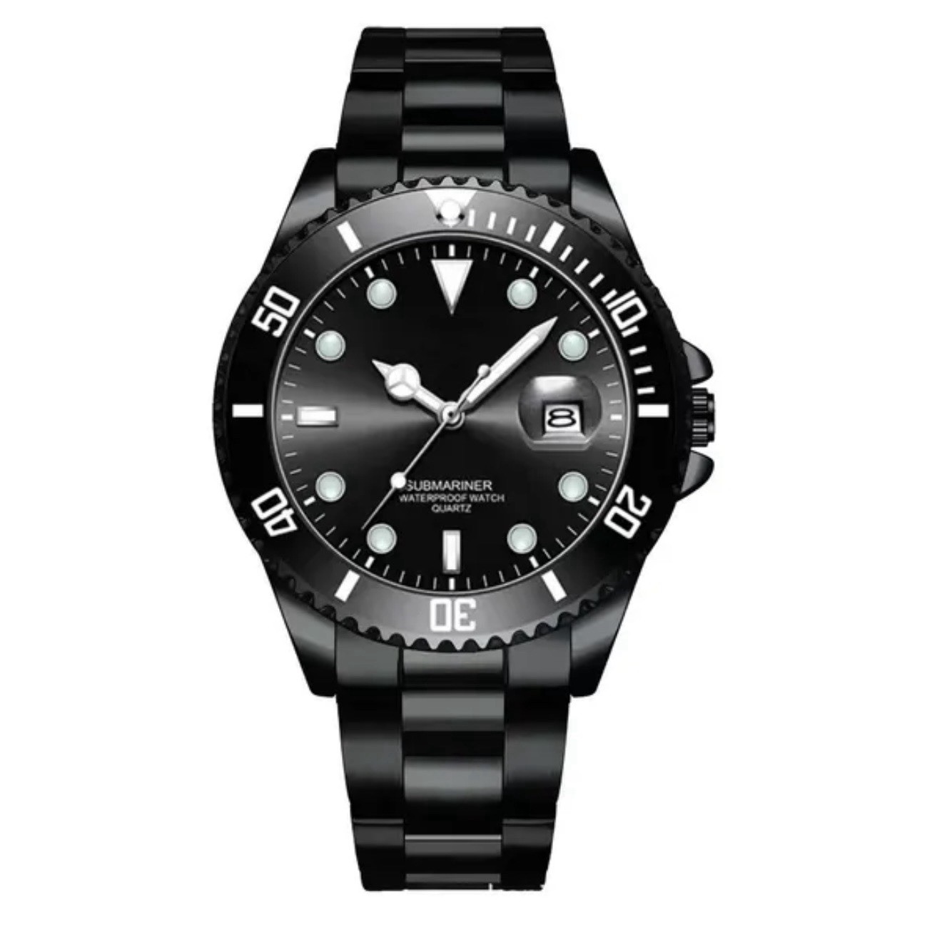 Men Quartz Luxury Watch With Calendar Bracelet Folding Clasp