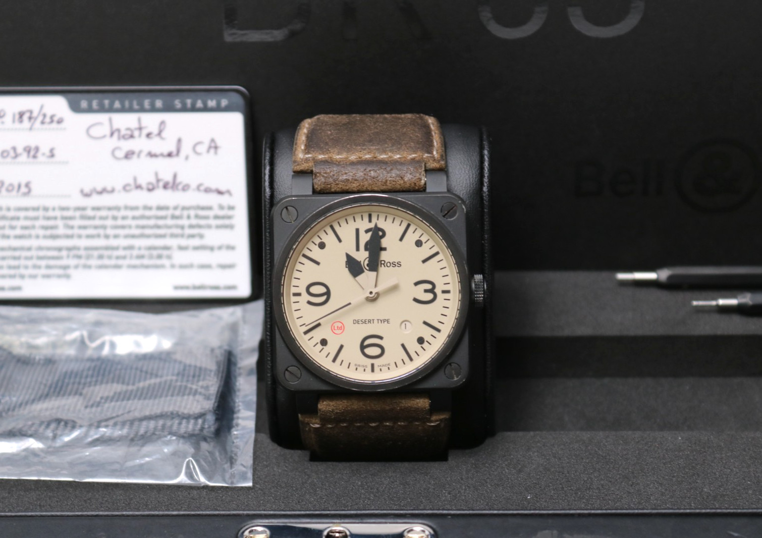 Bell & Ross BR03-92 Desert Type 42mm Matte Black Ceramic Automatic Date Watch