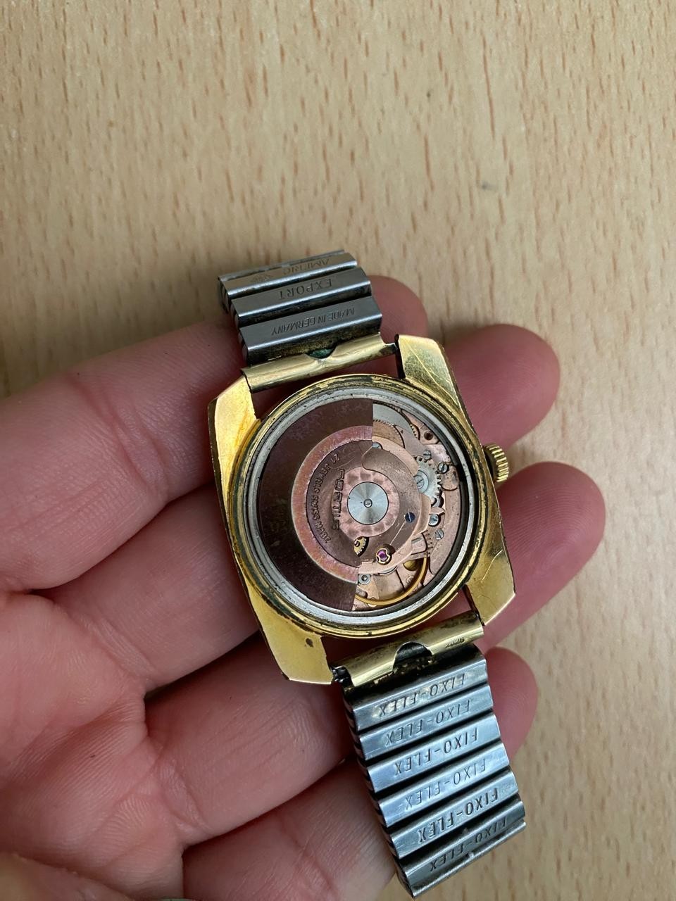 1970s Men’s Fortis Estoril Automatic Swiss Made 21 Jewel Gold Plated 37 mm Watch