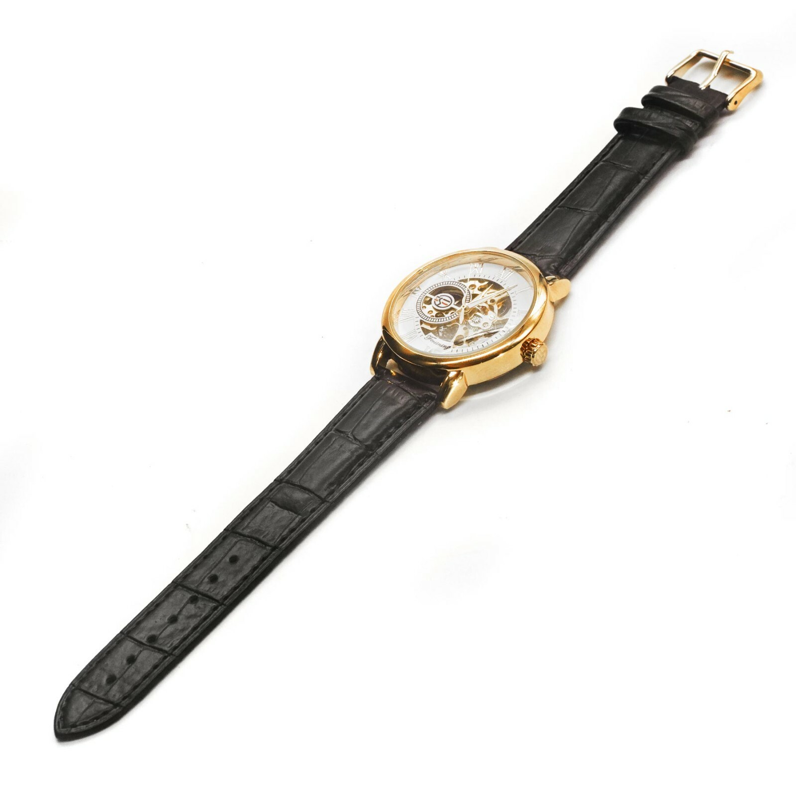 Mechanical Watch STYLISH MAN White, Gold, Black. Shipping from US. Classic Style