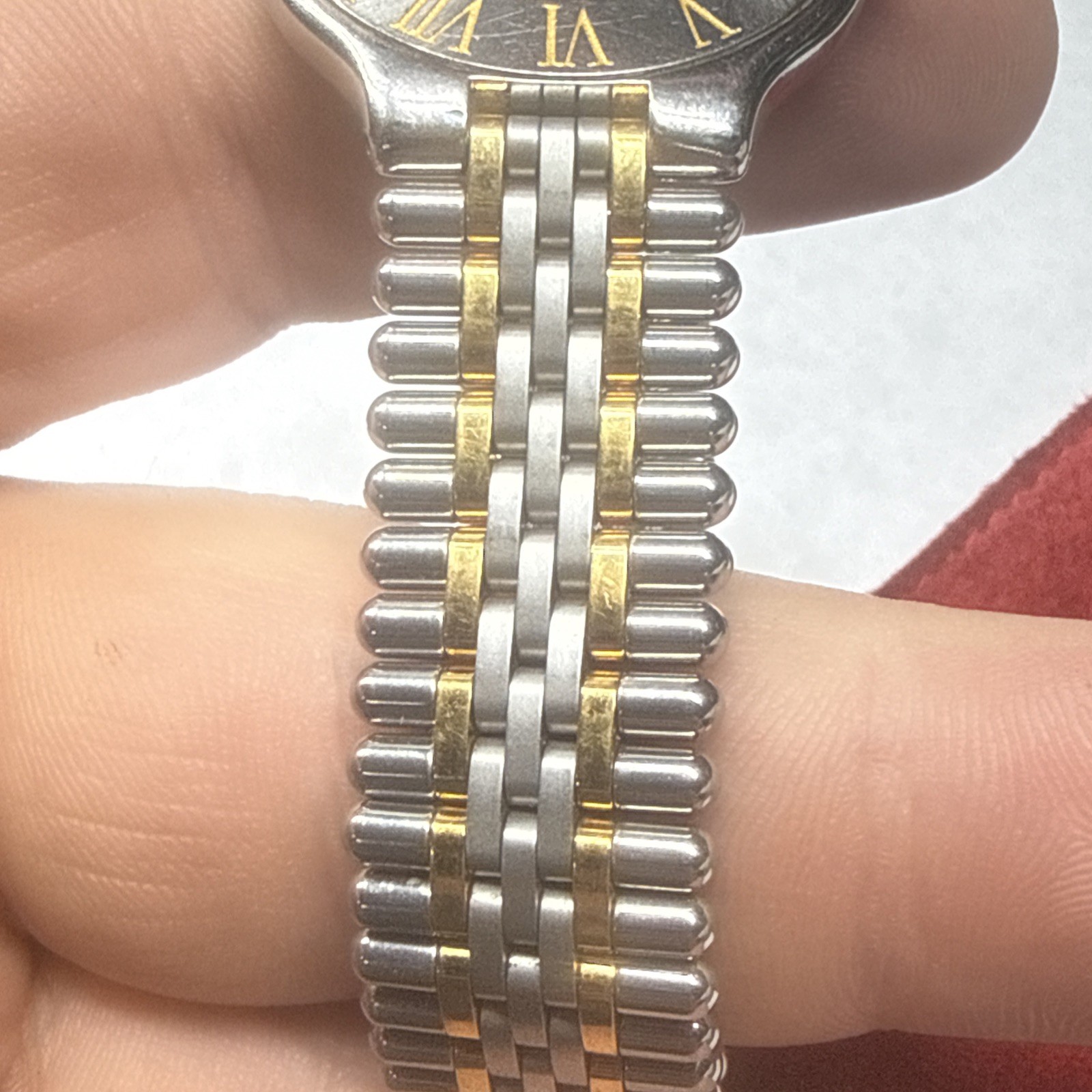 21 Must de Cartier 31mm SS/18k Beige White Dial Watch 7-7.5” Wrist