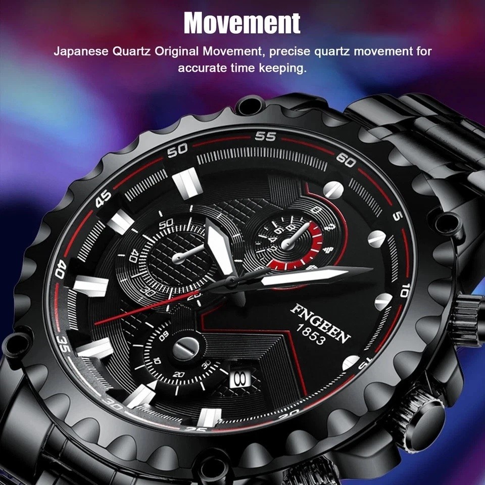 Men’s Waterproof Luxury Watch Stainless Steel Quartz Luminous Classic Wristwatch