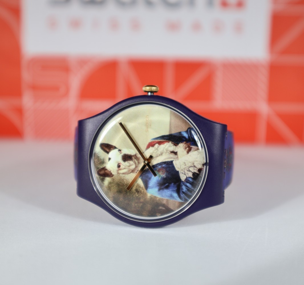 New Limited Swiss Swatch Sir Dog Unisex Adults Watch SUON120 41MM Purple