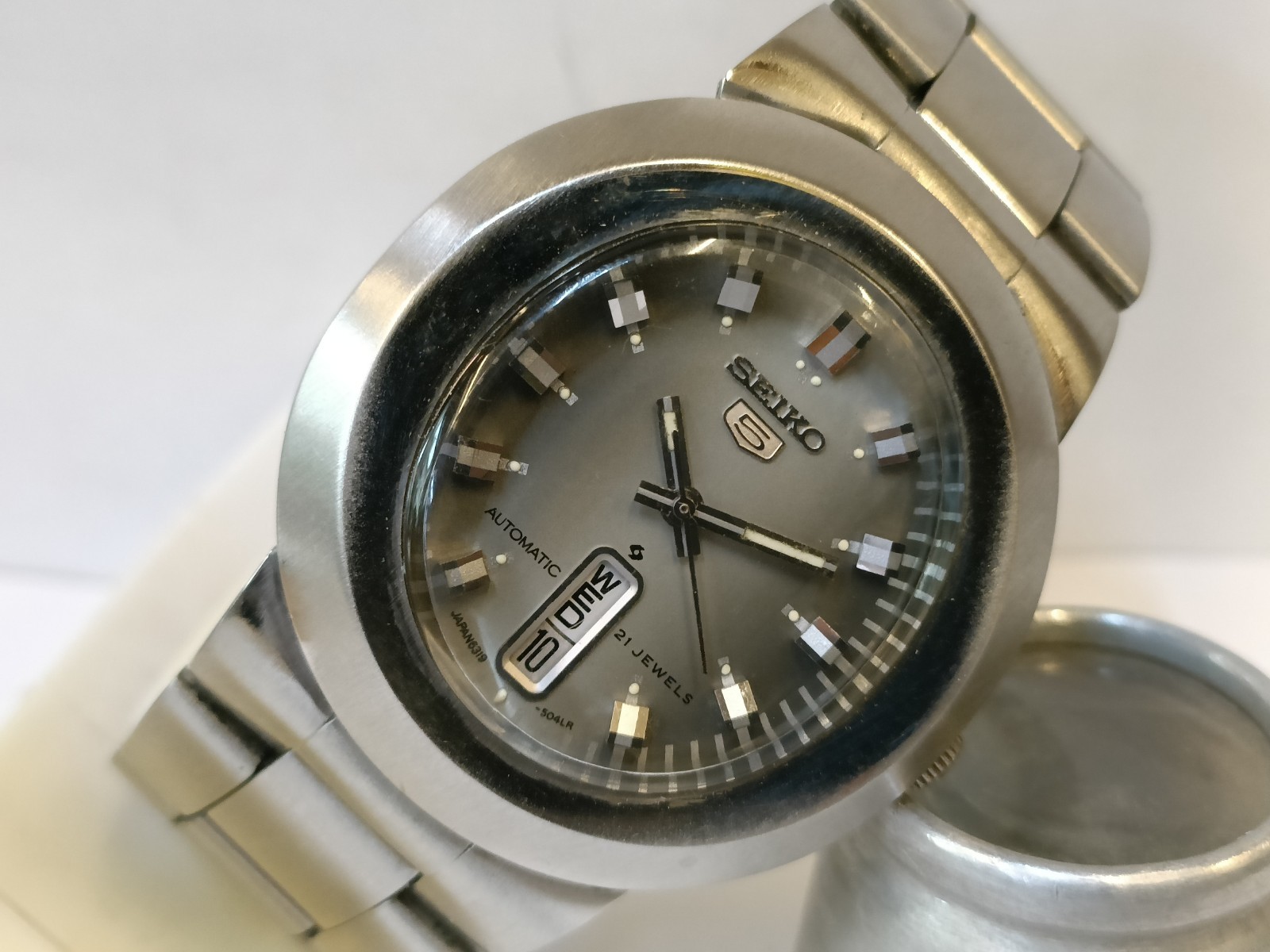 VINTAGE SEIKO 5 21J AUTOMATIC GRAY DIAL 6319-5030 JAPAN MEN’S WORKING CONDITION