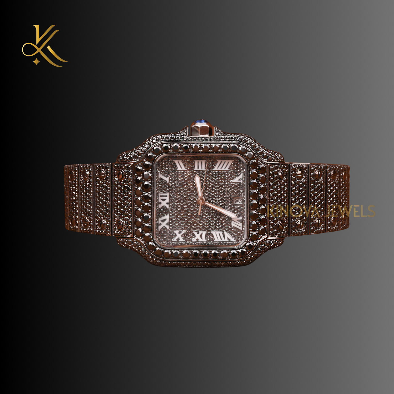 Men’s VVS1 Moissanite Diamond Watch Fully Iced Luxury Bling