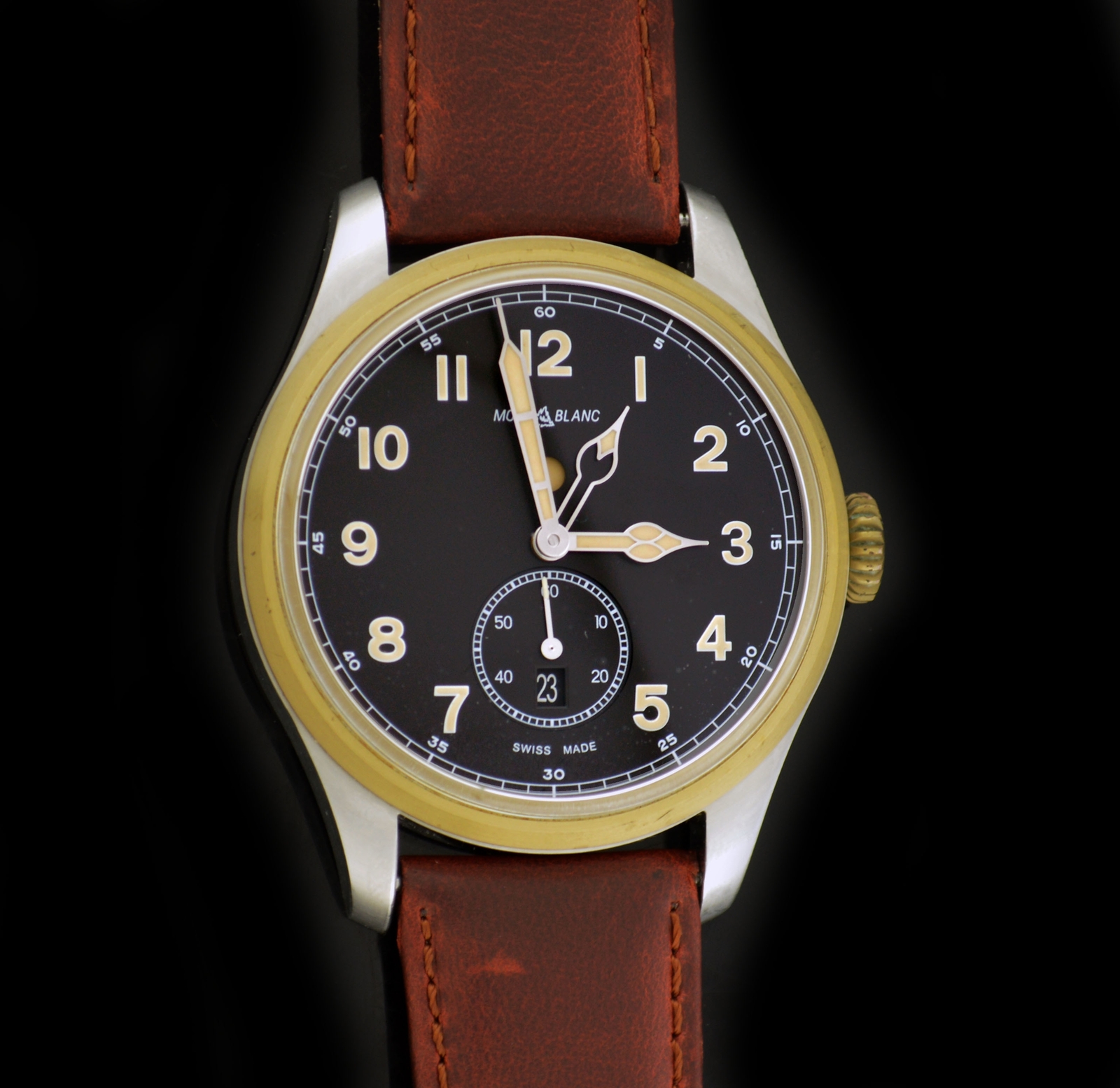 Montblanc 1858 Dual Time Zone 44mm Stainless Steel Bronze Automatic Watch 116479