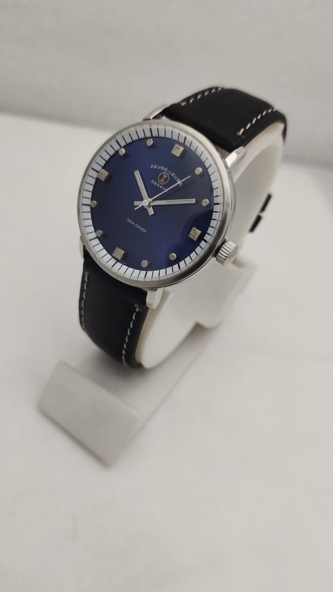 Favre Leuba Geneva Sea-chief Date-winding Men’ Watch Swiss Made Blue Dial 92001