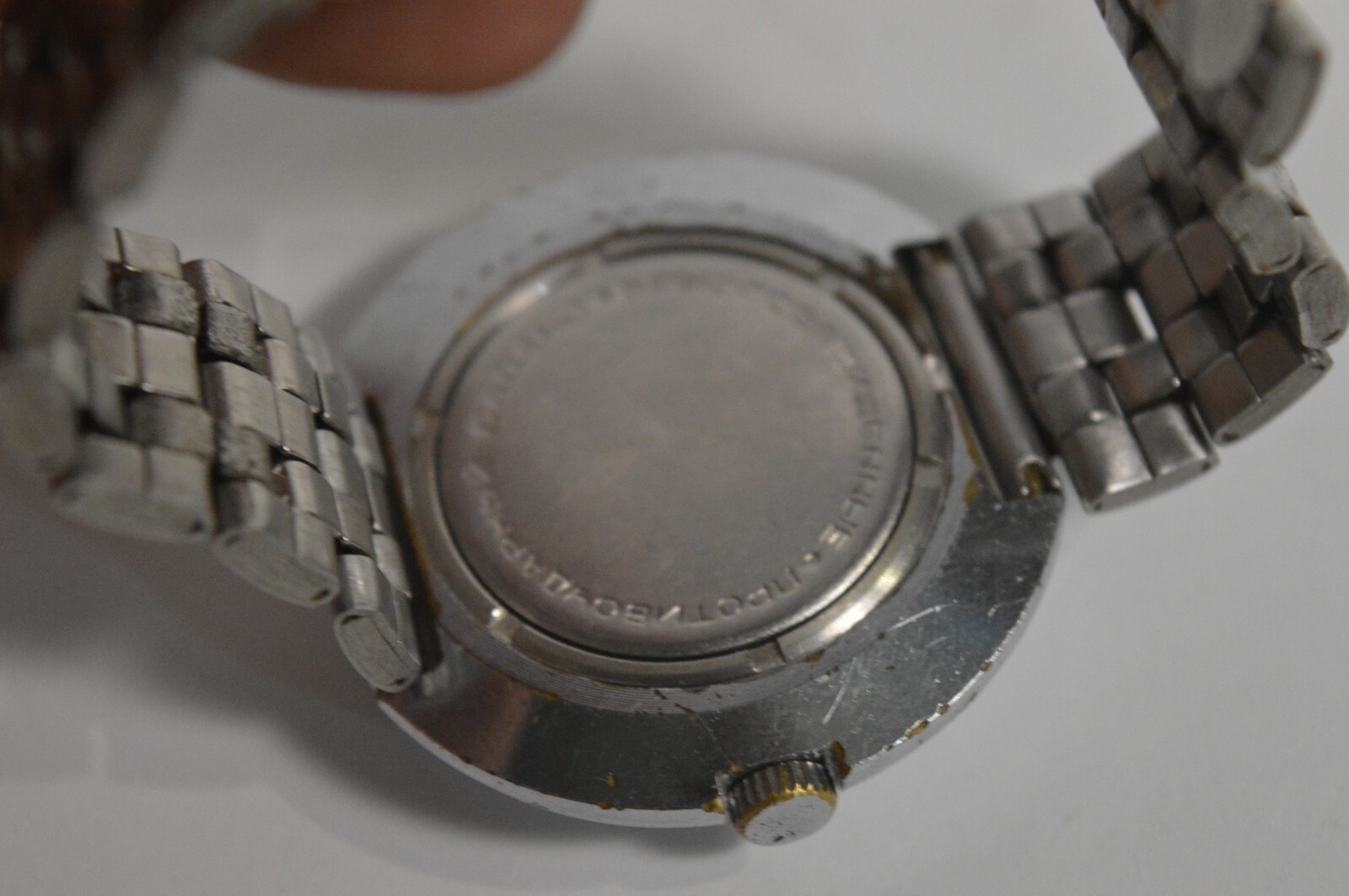 Vintage Big RAKETA watch Black Dial Day Data RARE Soviet Mechanical 2628