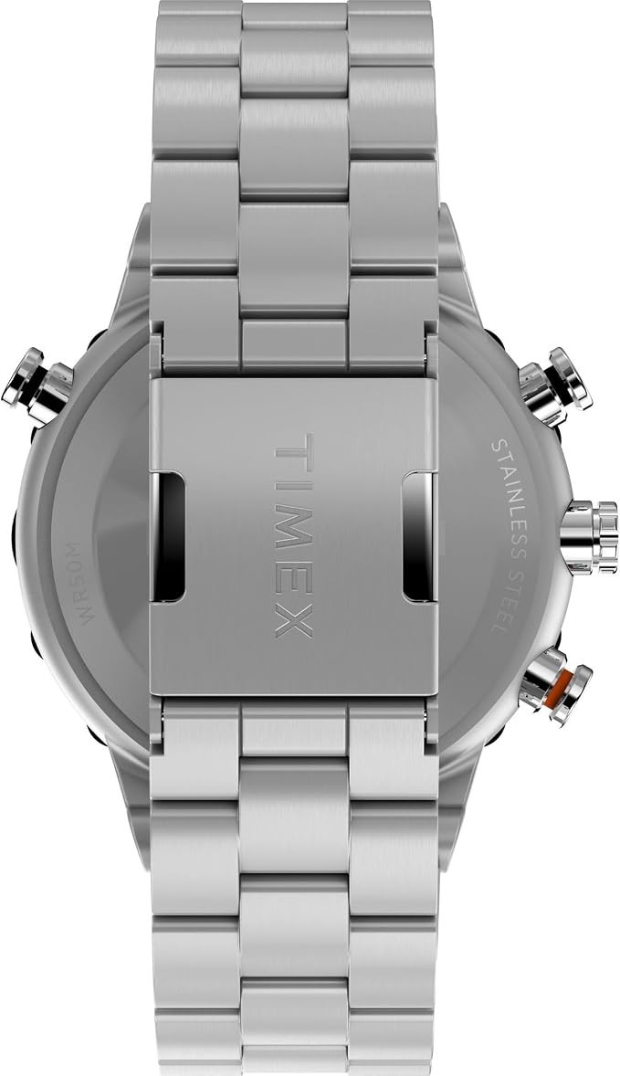 Timex Men’s Intelligent Quartz® Tide Temp Compass 45 mm Steel Watch WR100M.