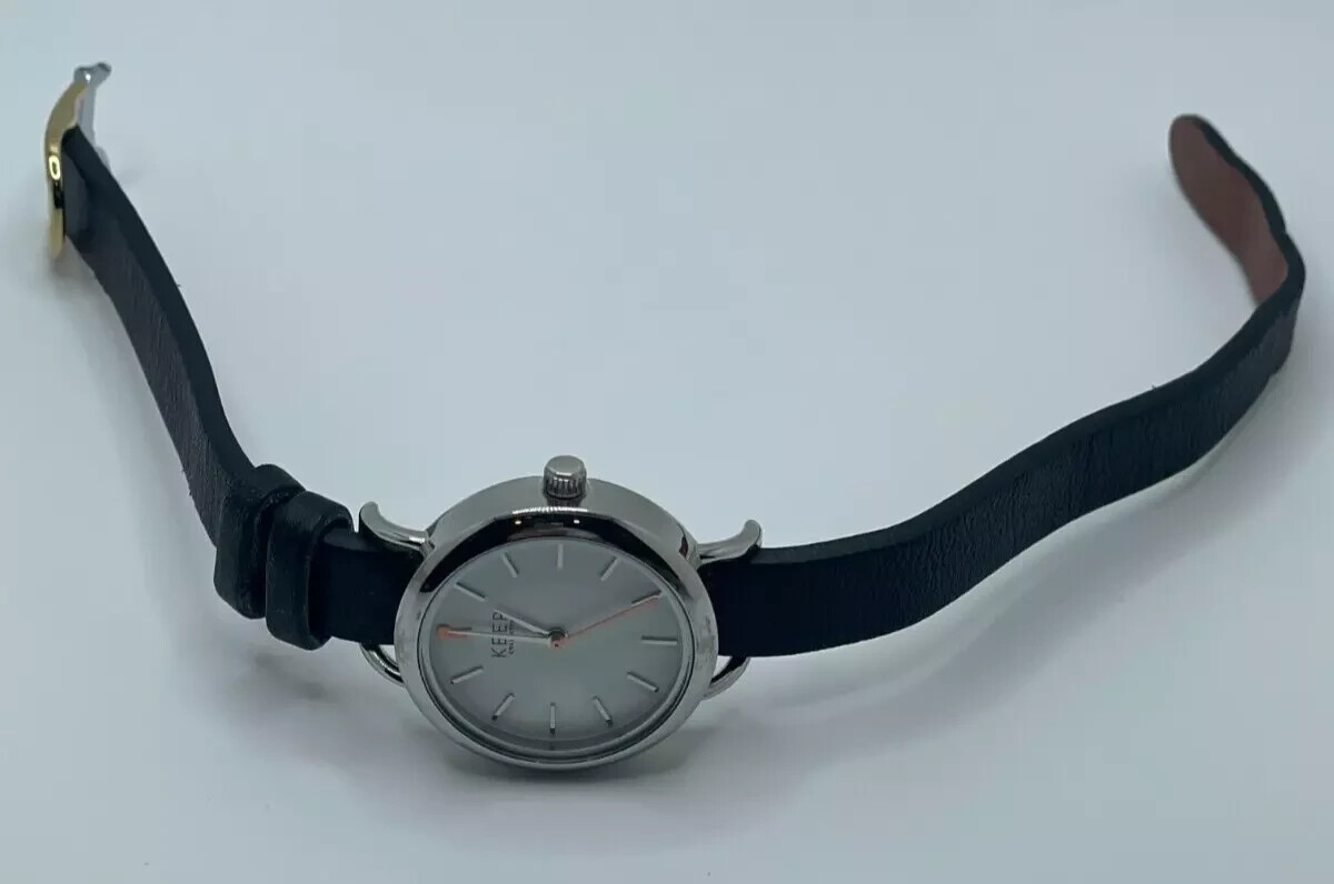 KEEP Collective Watch Womens 27mm Case One Piece Black Strap Quartz Three Hands