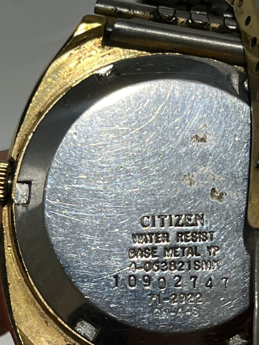 Vintage Citizen Automatic 21 Jewels Day-Date TV Case Gold Tone Men’s Watch Japan