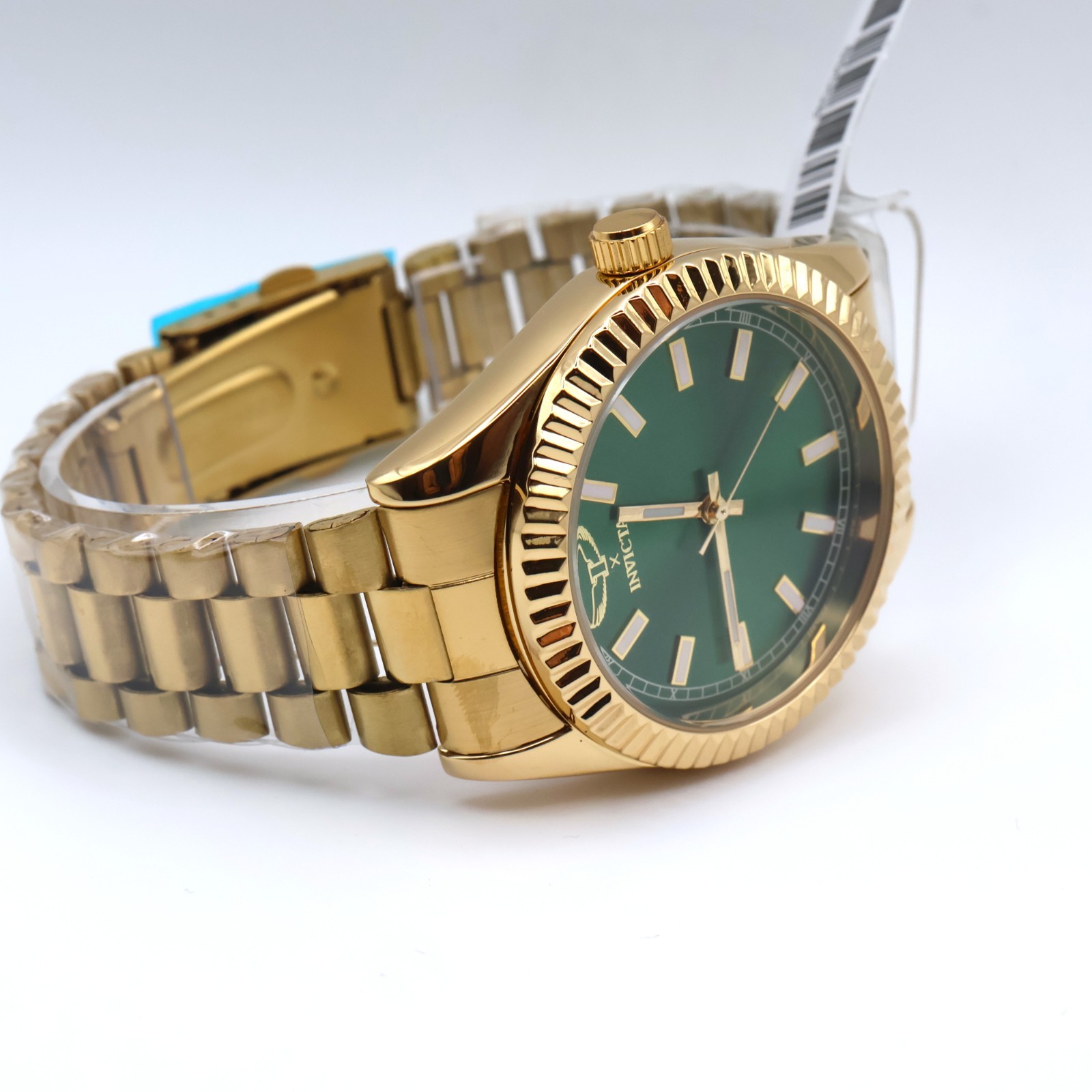 Invicta Specialty 69008 Emerald Luxe 40mm Green Dial Gold SS Quartz